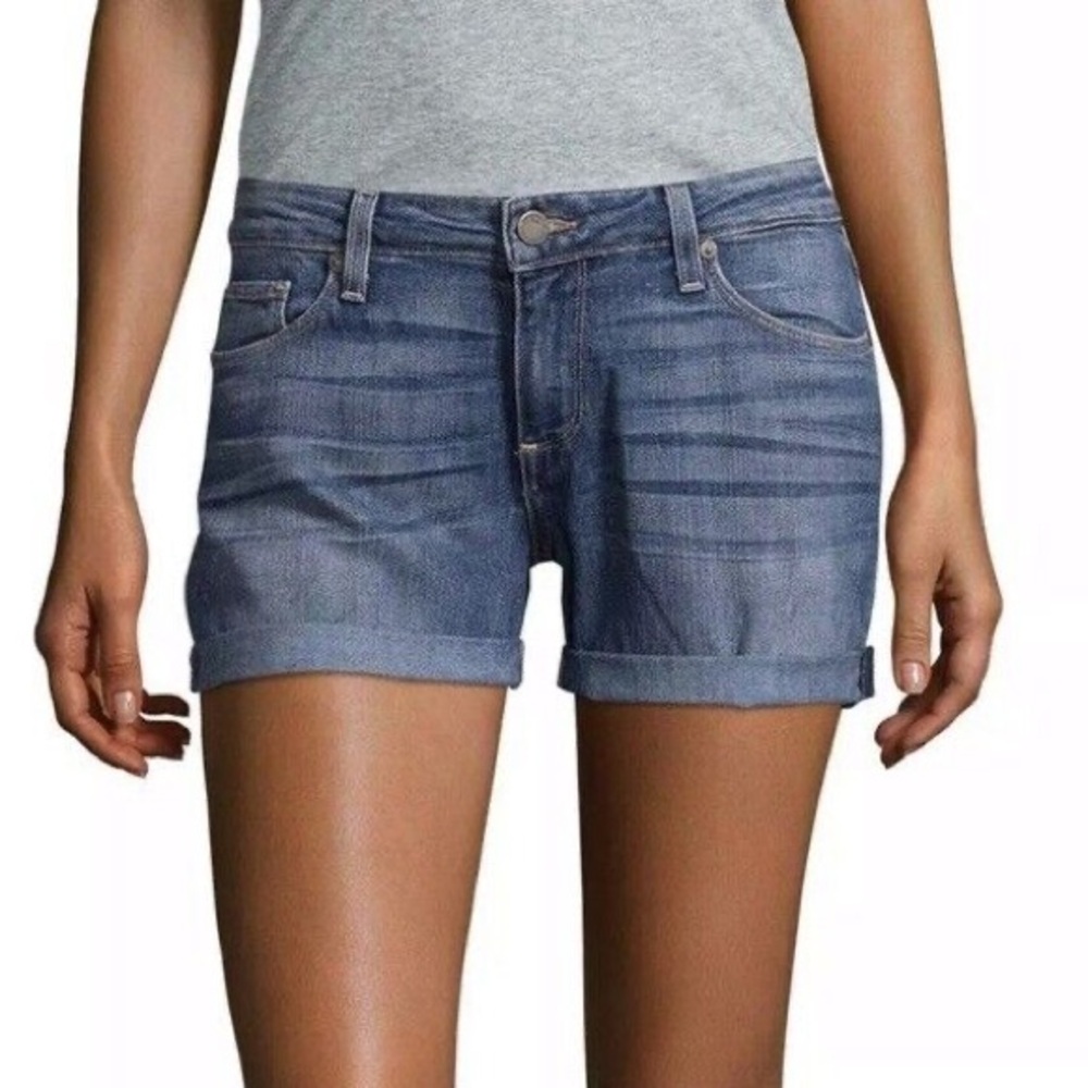 PAIGE Toni Blue Denim‎ Jean Shorts Cuffed Hem 28